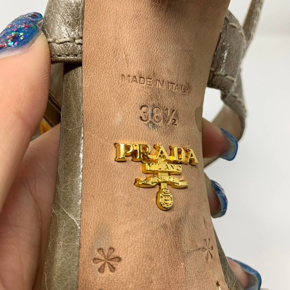 Prada strappy stacked heel slingback - Picture 8 of 10